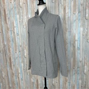 Lululemon 6 Heathered Grey Stretch French Terry Belle Wrap Jacket Cardigan Yoga